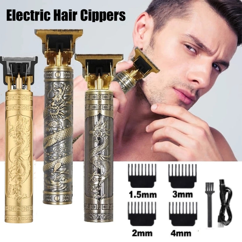 [50% OFF + Frete GRÁTIS] - Barbeador Gold Dragon® - Máquina Profissional Barba e Cabelo / (PDU01)